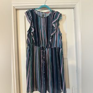 Striped Mod Cloth cinch waist dress
